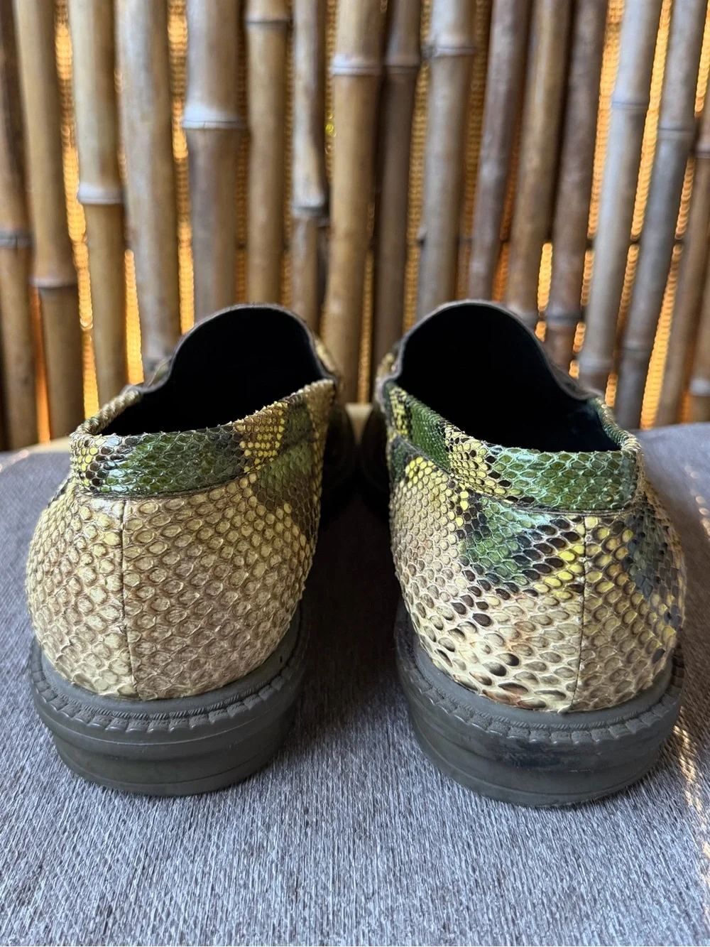 YVES SAINT LAURENT men’s genuine snake skin loafers